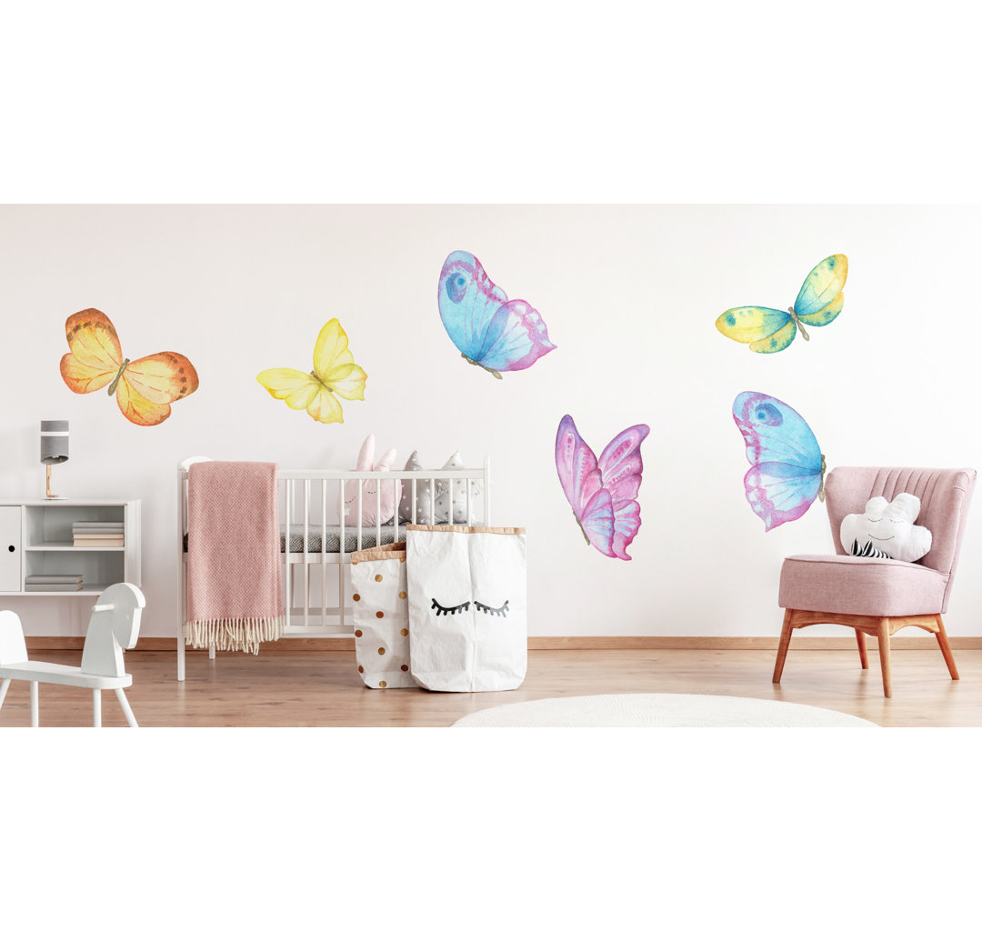 Wandaufkleber Watercolour Butterflies