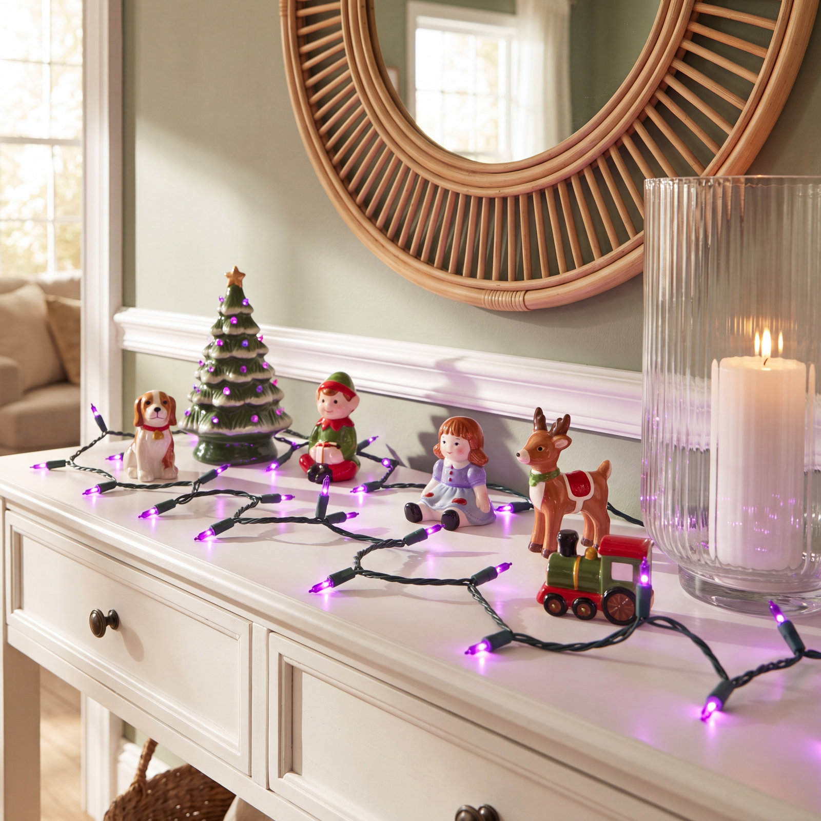Italian LED Single Mold Christmas Light Set, Purple