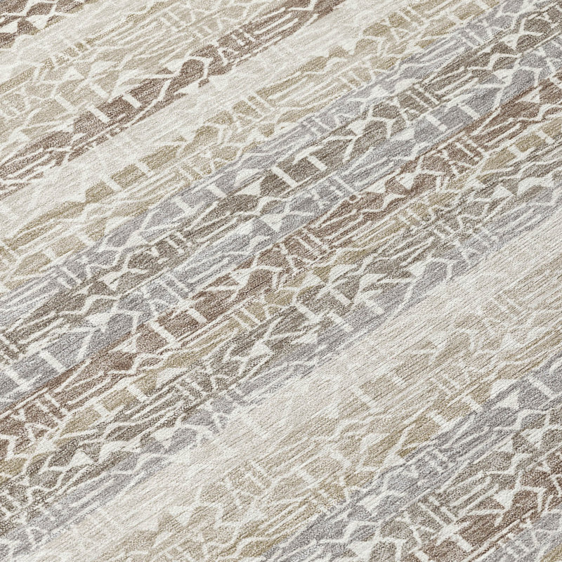 Tapis intérieur / extérieur lavable à la machine Chantille ACN2855, Beige, 8 pi x 10 pi