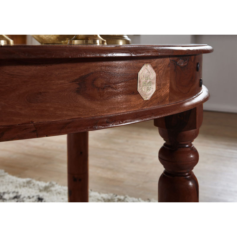 Oxford Acacia Round Wood Top Dining Table, H76 x L100 x W100cm, Nougat