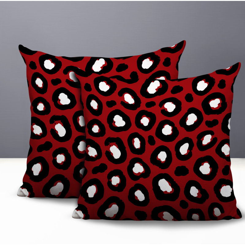 Oreiller réversible intérieur / extérieur Amia, 18x18, Red
