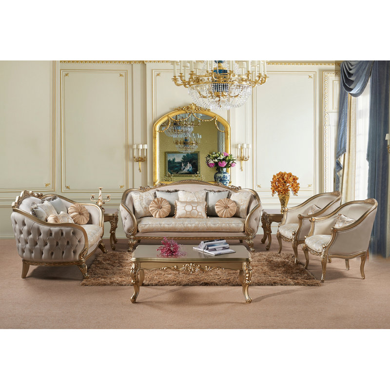 Infinity 5-Piece Champagne Luxury Living Room Set