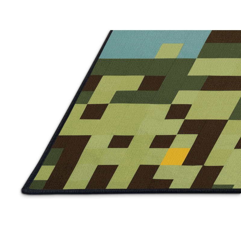 Earth Tones Mosaic Rug, Rectangle 2' x 3'