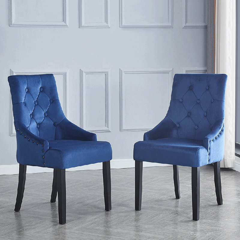 18.5cm H Upholstered Armchair, Blue, Black