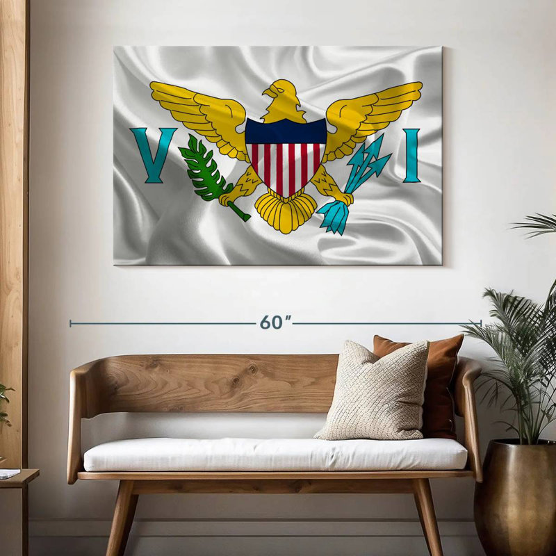 Borges, drapeau des Îles Vierges des États-Unis, H 32 po x l 48 po