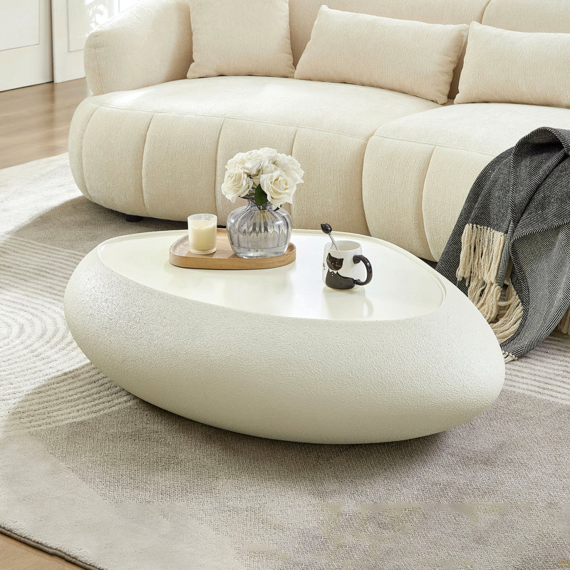 Table basse ovale en fibre de verre 47,24 po