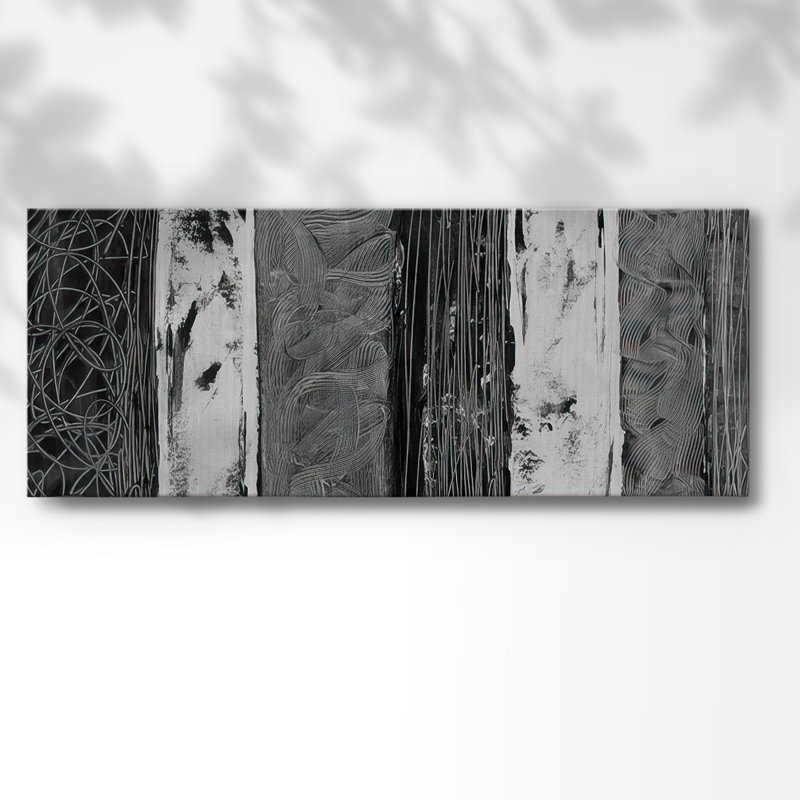Nickel brossé imprimé abstrait I, H 20 po x l 50 po x P 1,5 po