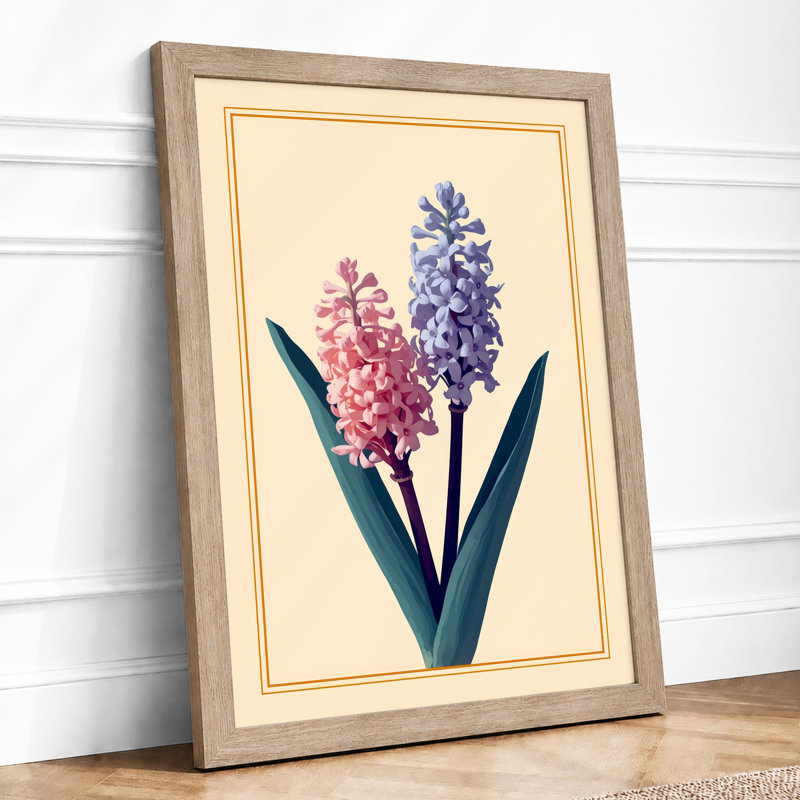 Hyacinth Study Botanical - Framed Print, Oak, A3 - 42.0 x 29.7 cm