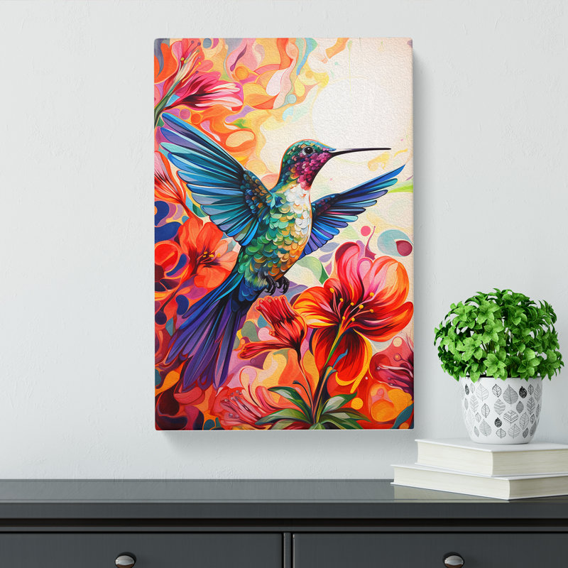 Hummingbird Colour Field - Print, 60cm H x 40cm W x 3cm D