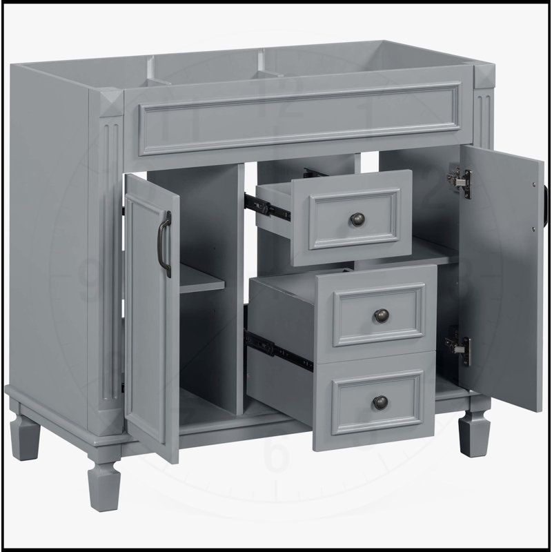 Meuble-lavabo 36 po sans lavabo supérieur, Gris
