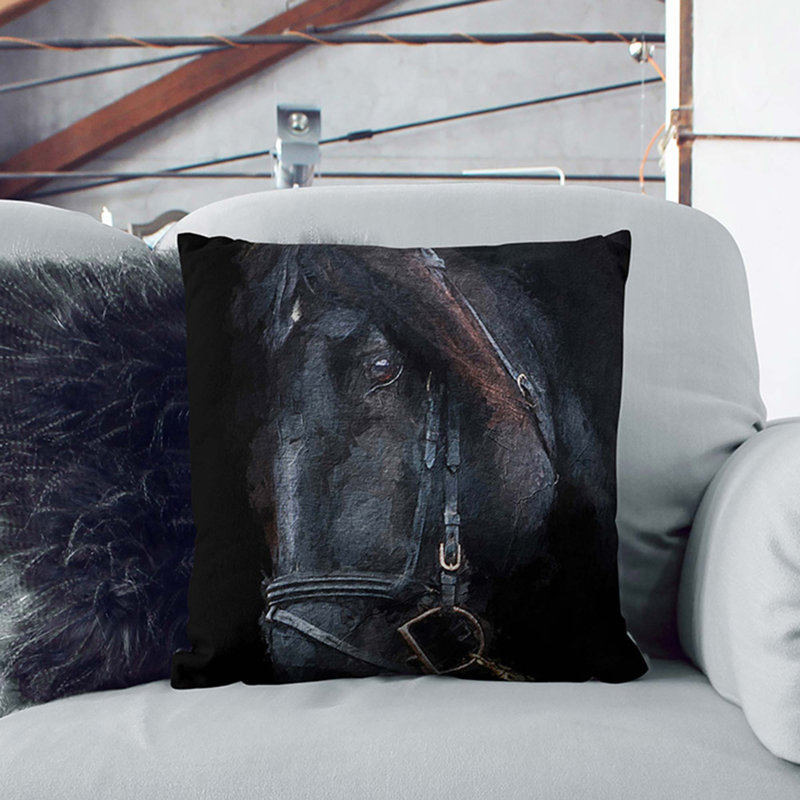 Enchanting Stallion Horse Cushion with Filling, 40cm H x 40cm W x 15cm D