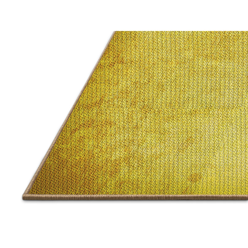 Tapis jaune en laine, Rectangle 2 pi x 4 pi