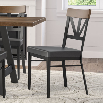 Docena Metal Cross Back and Solid Wood Dining Chair