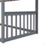 Lit superposé simple au dessus d'un lit simple avec échelle, lit en bois-259939892
