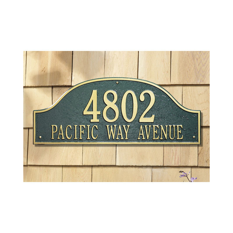 Admiral 2-Line Wall Address Plaque, Antique Copper, Yes
