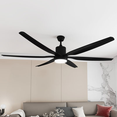 Wrought Studio™ 66 Inch Ceiling Fan With Light 6-Blade Modern Smart Reversible Ceiling Fan