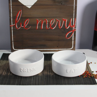 Ensemble de bols en céramique pour animaux 2 pièces DRINK & EAT