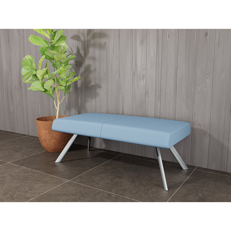 Banc de réception Willow, Chrome, Open House Quarry Blue - Tissu uni