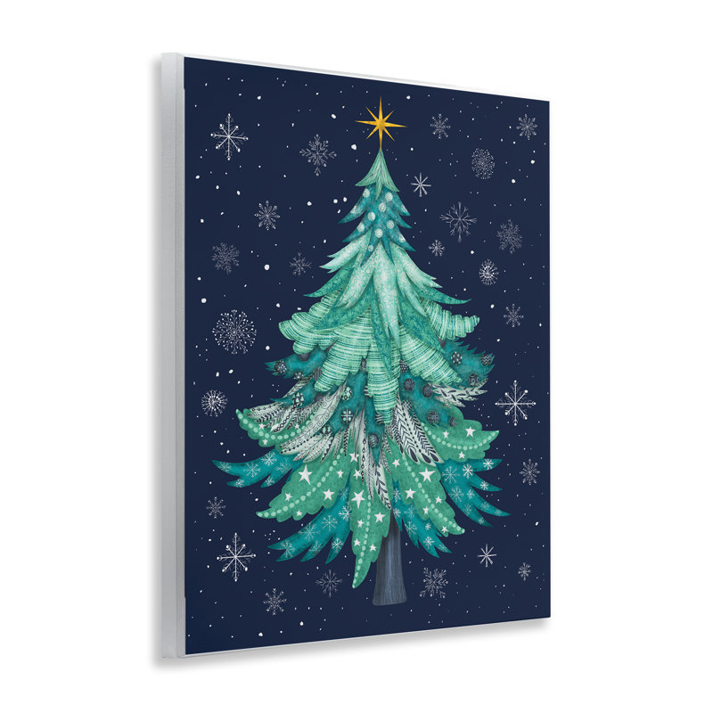Abstract Pattern Xmas Tree Canvas Wall Art by Darlene Seale
