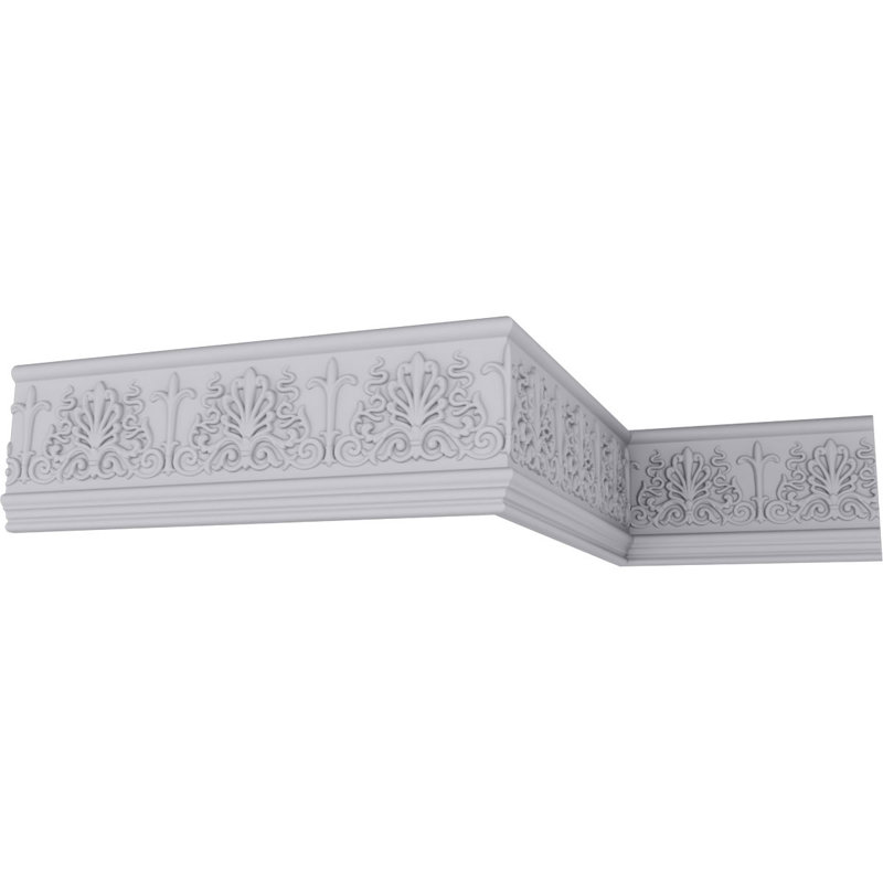 Primed White Geometric Crown Moulding Panel Sample