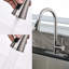 Robinet de cuisine à poignée simple en acier inoxydable avec accessoires-70172350