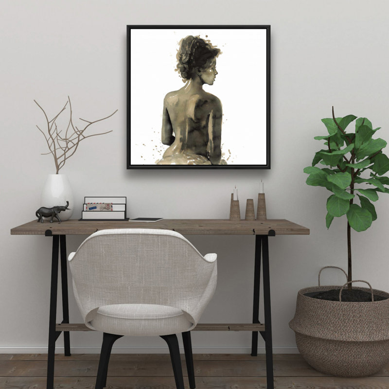 "Le dos de la femme en sépia", H 24 po x l 24 po