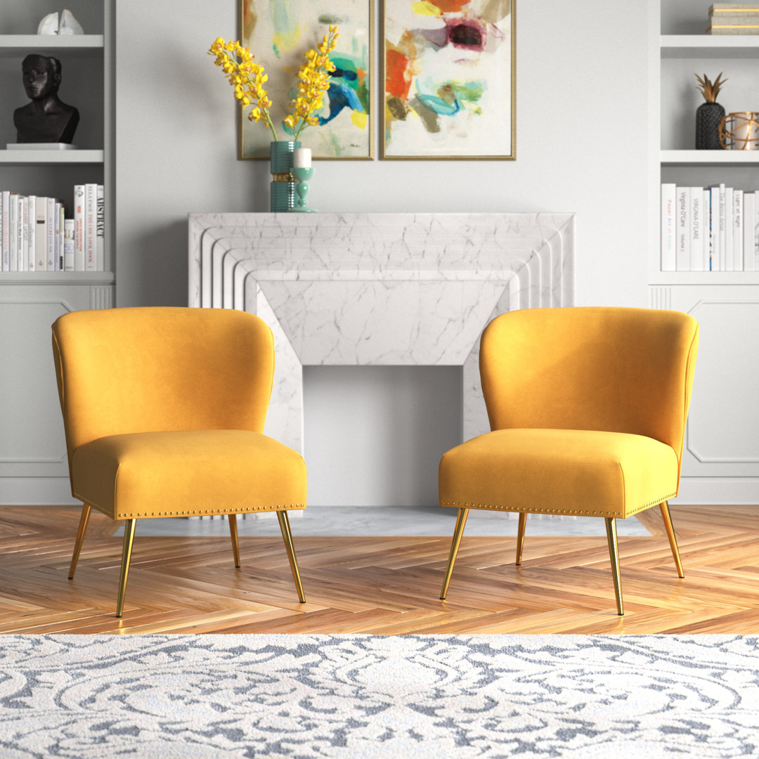 Clive Velvet Side Chair (Set of 2) Etta Avenue™ 