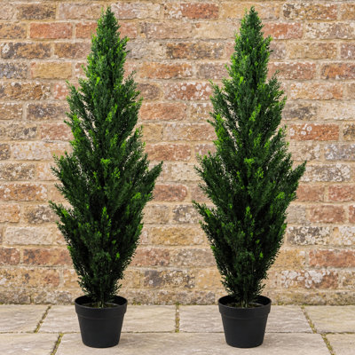 Faux Ficus and Foliage Topiary Plant in Plastic Pot Liner