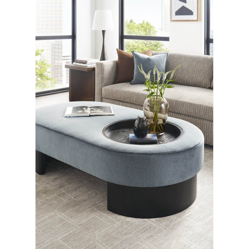 Springfield By Michael Weiss Oval Ottoman, Casa Blanca, Impala Linen