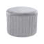 Rich 40cm Wide Velvet Round Abstract Pouffe Ottoman-542561083