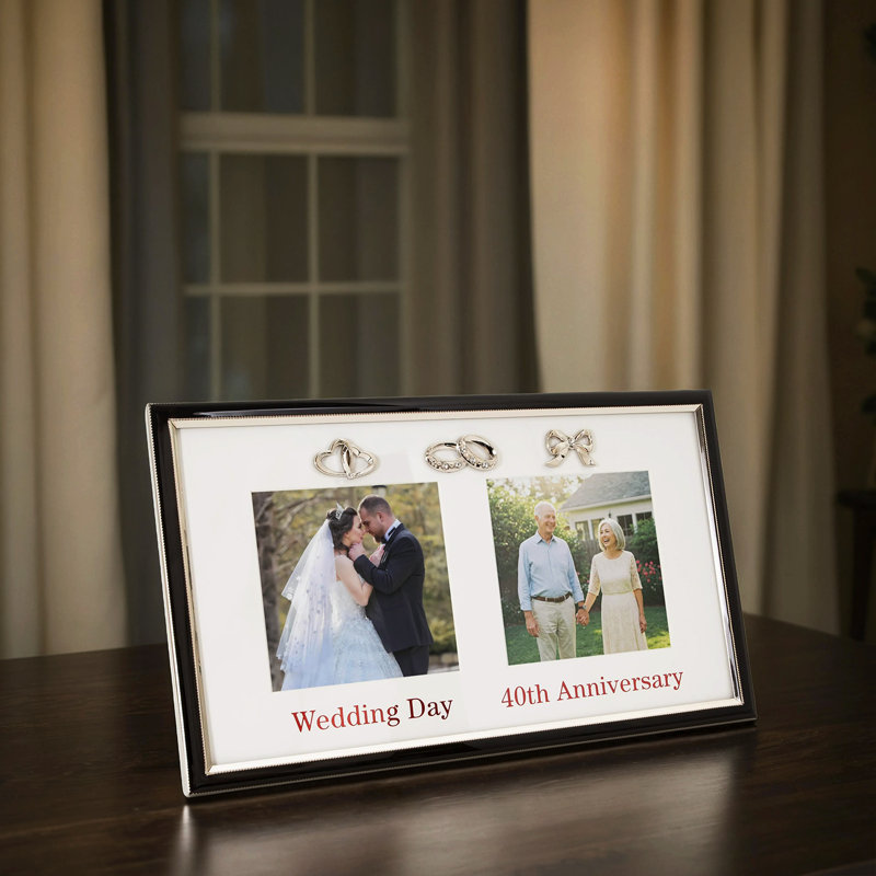 Black Metal Picture Frame with Mat