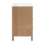 Armoire de meuble-lavabo 30 po Farmhouse, placage en bois d'acacia avec tiroirs profonds et portes à chevrons (naturel)
