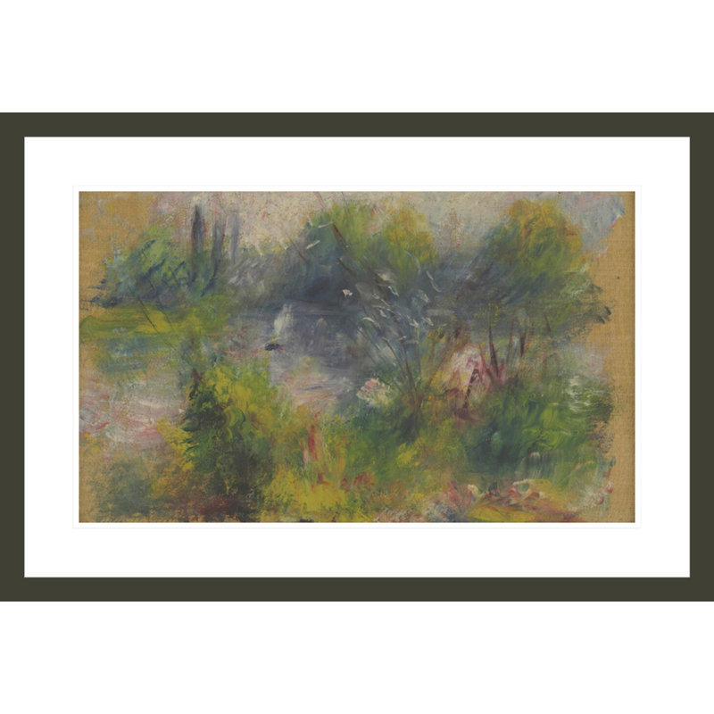 «Sur le rivage de la seine» par Pierre-Auguste Renoir, impression giclée encadrée, H 20,22 po x l 29,5 po