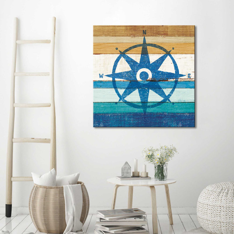 « beachscape iv compass », impression, H 36 po x l 36 po x P 1,5 po, Toile tendue