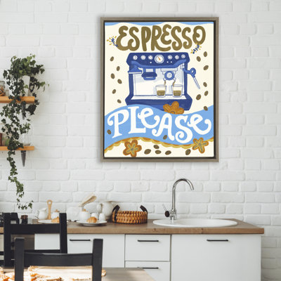 Cadre flottant espresso Veuillez fantaisiste, conçu par Connie Summers