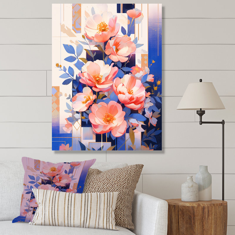Pivoines, charme serein sur toile, H 32 po x l 24 po x P 1 po, Toile tendue