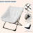 Rabbit Fur Saucer Chair, Foldable Faux Fur Lounge Chair with Metal Frame, White-1527632431