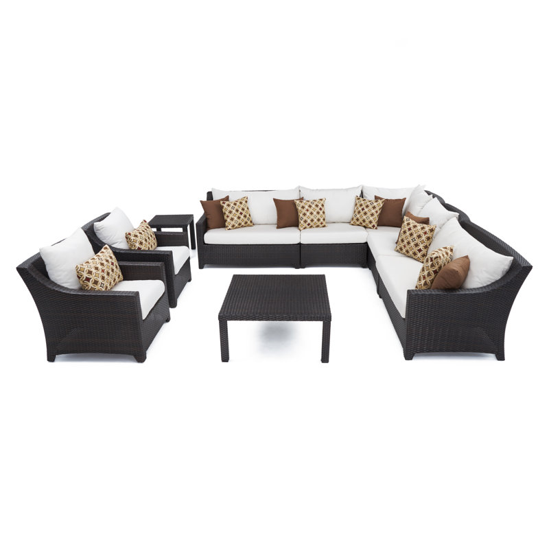 Fionnula 6 - Person Patio Conversation Set with Cushions, Spectrum Cayenne Sunbrella® Plainweave