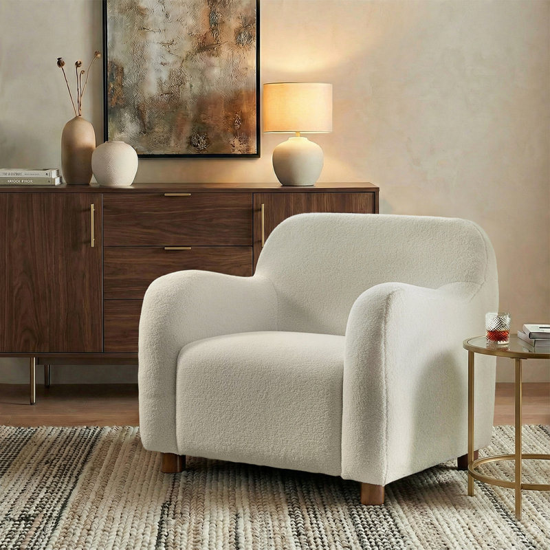 Fauteuil Crestino Berken, Ivoire ivoire