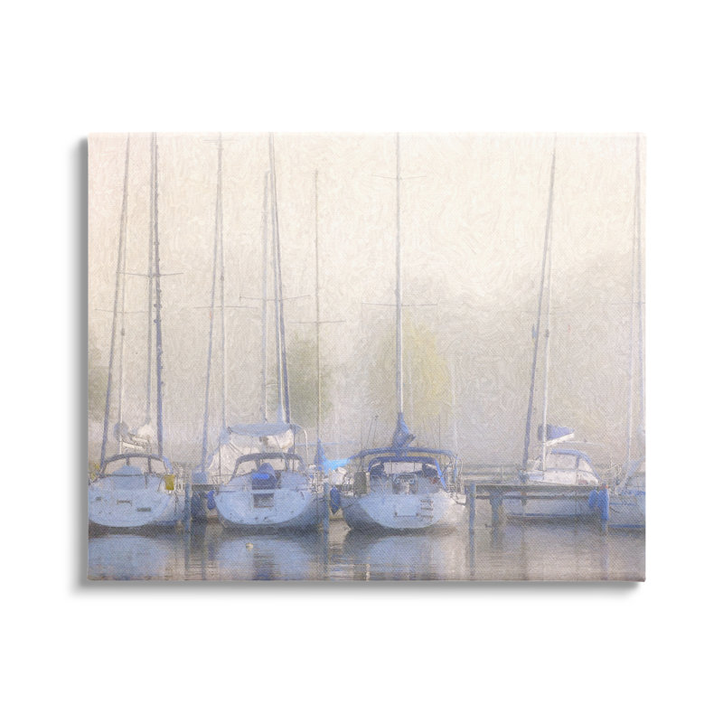 «Docked Sail Sailers Harbor Reflection» par Steve Hunziker - impression sur toile tendue, H 16 po x l 20 po x P 1,5 po