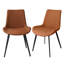 Chaise rembourrée en similicuir Josman avec pieds en acier -52703546-23872856