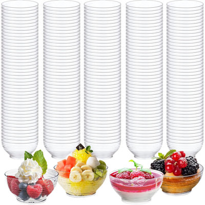 150-pack 3 Oz Clear Plastic Dessert Bowls