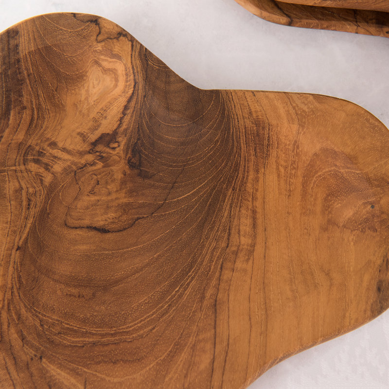 Shute Scallop-Edged Teak Plate Set- Small