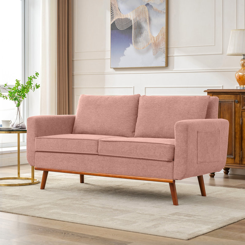 Canapé Iveigh, Tissu chenille rose