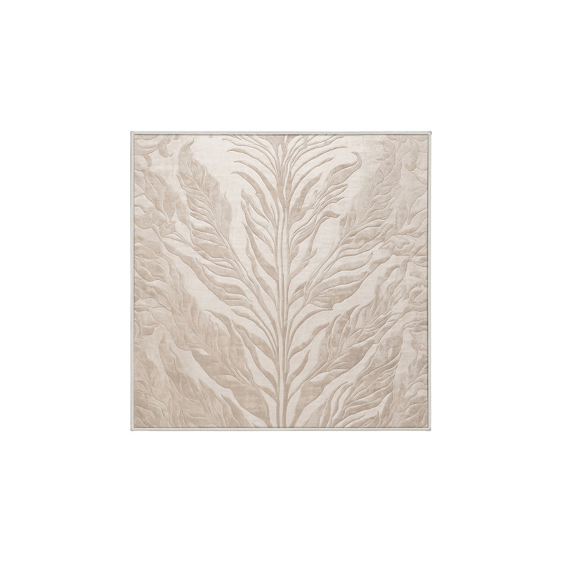 Tapis beige lavable à la machine, Carré 4 pi