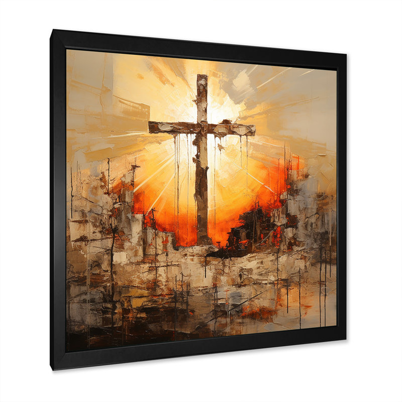 Impression sur toile, "Religion minimalisme", Cadre simple noir, H 30 po x l 30 po x P 1 po