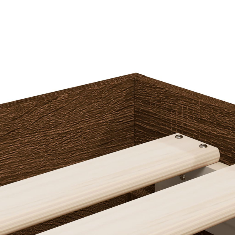 Nikash Bed, Brown Oak, Small Single ( 75 x 190 cm)
