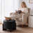  Faux Leather Upholstered Round Ottoman with Storage-411347288