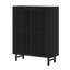 Armoire à chaussures 33,46 po en bois noir moderne à 6 niveaux avec portes à persiennes-991788061