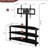 Height Adjustable Black Tv Stand With 3 Swivel Shelf Configuration , Fits 32 - 65 Inch Tvs Function